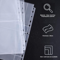 Protège-documents A4 en plastique sans acide, transparents, 3,6 x 5,5 pouces, pour classeur A4, organiseur de carnet (4 pochettes)