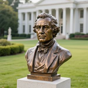 Бронзовая статуя-бюст в полный рост на заказ для украшения церковного мемориального зала, цвет металлик - Product Image 5