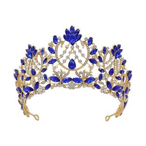 लक्जरी ब्राइडल क्राउन बारोक रंग हीरा राजकुमारी क्राउन शादी दुल्हन हीरा क्राउन - Product Image 1