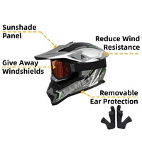 Casque de moto tout-terrain intégral en ABS, ventilé, avec lunettes de protection pour les passionnés de motocross et de dirt bike
