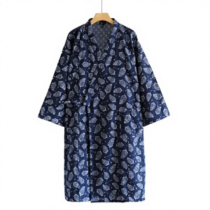 2026 Vestaglia Kimono da <span class=keywords><strong>Uomo</strong></span> in <span class=keywords><strong>Cotone</strong></span> con Lacci, Taglia Grande, Stile Giapponese, Sottile, Primavera Estate Autunno, Vestibilità Ampia - Product Image 2