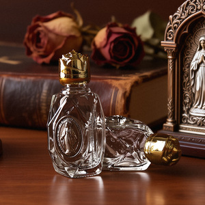 Botella <span class=keywords><strong>de</strong></span> Agua Bendita con Incrustaciones <span class=keywords><strong>de</strong></span> Diamantes en Forma <span class=keywords><strong>de</strong></span> Diamante <span class=keywords><strong>de</strong></span> 15 ml con Tapa <span class=keywords><strong>de</strong></span> Rosa <span class=keywords><strong>de</strong></span> la <span class=keywords><strong>Virgen</strong></span> <span class=keywords><strong>de</strong></span> Fátima para Bautizo, Botella <span class=keywords><strong>de</strong></span> Vidrio Envasada Individualmente - Product Image 2