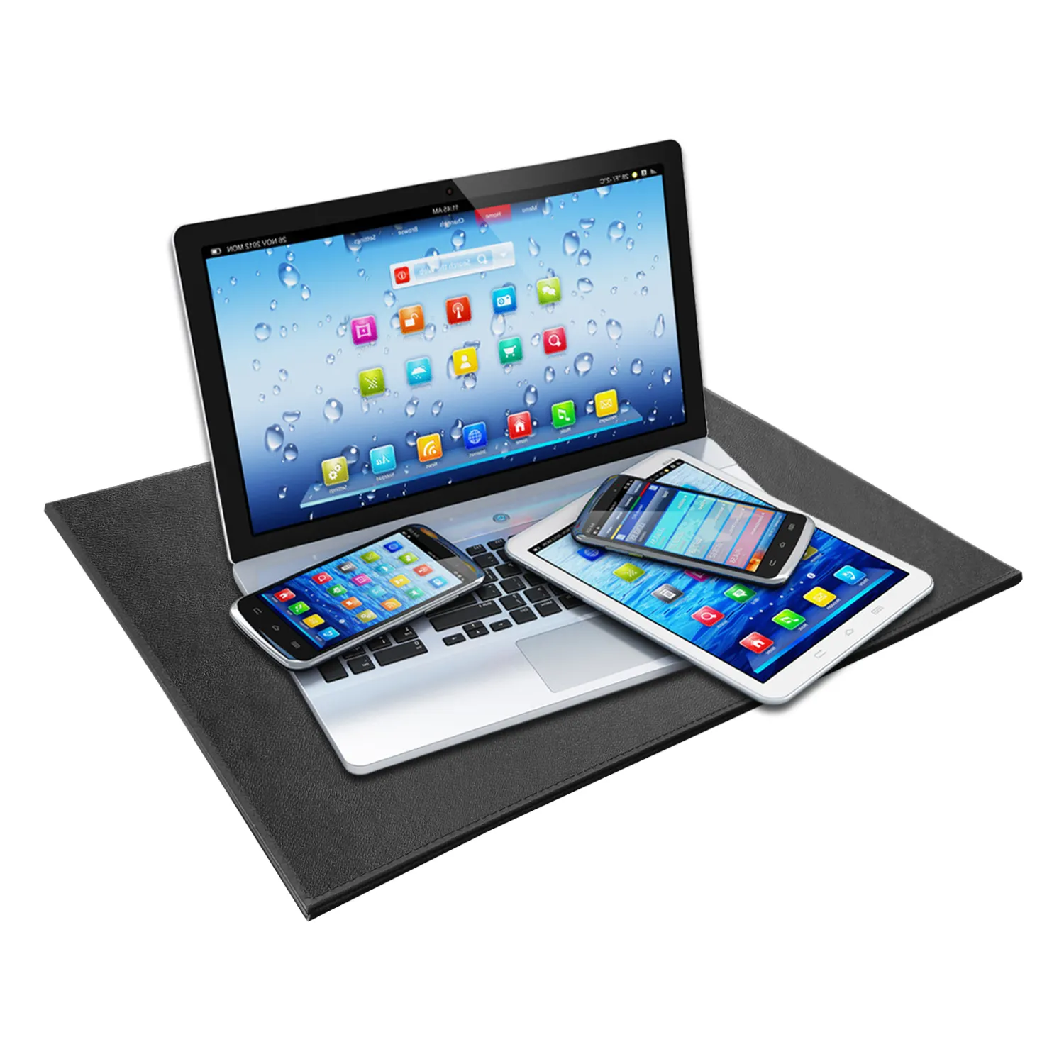 Escudo de calor preto para computador portátil, calor & radiação escudo, bandeja, laptop, almofada de resfriamento emf