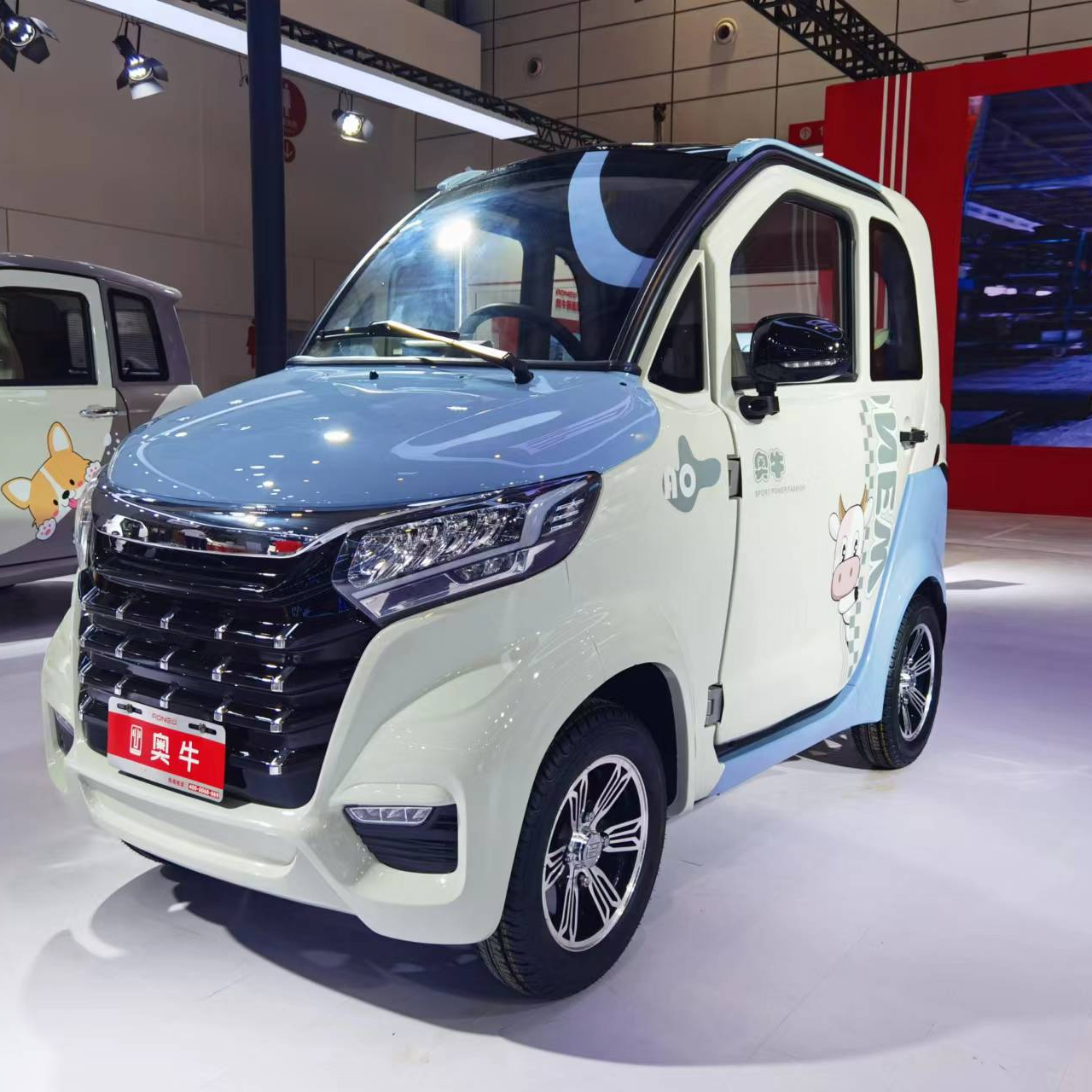 Aonew New Energy 4 Wheel Motorcycles Fully Enclosed Cargo Electric Mini Car Closed Front 3 Points Rear 2 Points Safety Belt Eec