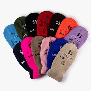 Gorros de punto cortavientos para motocicleta, pasamontañas personalizados para hombre, cálidos, bordados, gorros de invierno de punto con 3 agujeros, máscara de esquí - Product Image 2