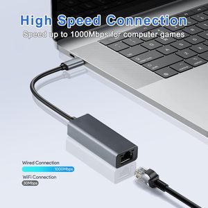 Type-C để RJ45 Gigabit Ethernet Adapter Di động 1-gigabit Mạng <span class=keywords><strong>Hub</strong></span> 10/100/1000 Mbps <span class=keywords><strong>USB</strong></span> C để Ethernet Bộ chuyển đổi - Product Image 3