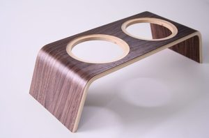 Soporte Elevado Moderno de Madera Curvada para Comedero de Perro, con 2 Platos de Acero Inoxidable, Acabado en Nogal, Estación de Alimentación para Gatos, ¡Gran Venta en Vietnam! - Product Image 6