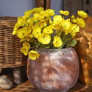 4 têtes de coquelicots de maïs artificiels Coquelicots rouges Fleurs de coquelicot géantes - Product Image 4