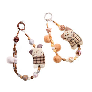 Nuovo Stile Ciondolo per Telefono <span class=keywords><strong>Cellulare</strong></span> a Forma di Gatto in Peluche con Perline, Ornamento da Appendere alla Borsa per Donne, Laccetto Creativo alla Moda - Product Image 5