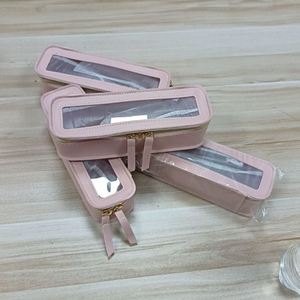 Custom Professional PVC Clear Waterproof Cosmetic Case Zipper Organizer <b>Make</b> <b>up</b> Handle Portable Travel Makeup Brush <b>Bag</b> - Product Image 2