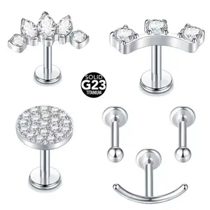 겟타 인기 ASTM F136 티타늄 피어싱 G23 단순 보석 피어싱 labret 패션 labret 피어싱 보석