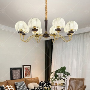 French Retro Style Chandelier Multi Head Led Light Home Living Room Bedroom Vintage Designer Ceiling Lamp Round Shape - Product Image 1