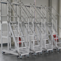 Plataforma de Trabajo Modular Personalizada con Barandilla de Aluminio, Escaleras Modulares Personalizadas, Construcción Modular, Doblado, Corte y Soldadura