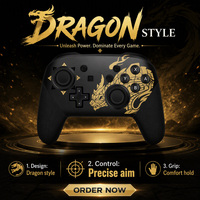 Manette de jeu sans fil Hall Joystick pour Switch Pro Switch2 avec fonction de réveil, double vibration, programmation arrière, Turbo, LED et design exclusif