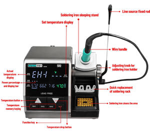 Station de soudage électrique SUGON T61 <span class=keywords><strong>400W</strong></span>, station de retravail de soudage compatible avec les pointes de <span class=keywords><strong>fer</strong></span> à <span class=keywords><strong>souder</strong></span> C470/245/210, grande jonction de soudure - Product Image 4