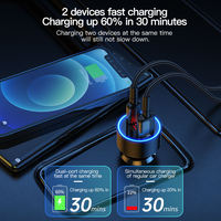 Chargeur de voiture USB C super rapide 83W PD4.0 & QC3.0 avec adaptateur Type C et écran LED, chargeur de voiture en métal pour plusieurs appareils