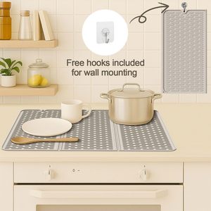 Tapis de séchage pliable en silicone 27"X19.5" extra-large pour comptoir de cuisine, égouttoir et protecteur multi-usages - Product Image 5