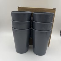 Emballage empilable dans une boîte cadeau, 6 pièces par ensemble, 300 ml, gobelets à dents en fibre de bambou, couleur unie