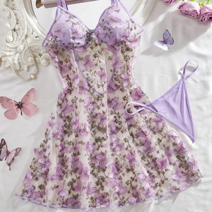 Body de Lencería Sexy con Bordado Floral y Malla Transparente, con Tirantes Ajustables, Estilo Teddy de una Pieza para Mujer - Product Image 3