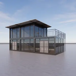 china pre luxury fiberglass luxus container house cheap 2 bedroom prefabricated homes light steel modular prefab glass house 40