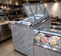 -22 ℃   Vitrine Réfrigérée pour Crèmes Glacées, Gelatos et Sucettes Glacées, Température Réglable