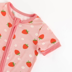 Miozing Yumuşak Esnek Bambu Bebek Pijamaları Çift Fermuarlı İlkbahar/Yaz Stoklarında, Butik Toptan Satış İçin Düşük Minimum Sipariş Adedi - Product Image 5