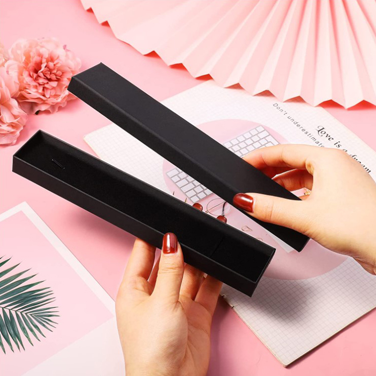 Black Kraft Jewellery Bracelet Gift Box Necklace Case Pendant Display Paper Boxes With Flocked Sponge