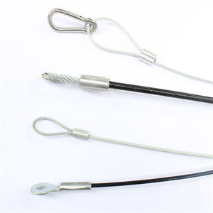 固定ループ付き編組スチールコーティングPVCワイヤーロープスリング - Product Image 1