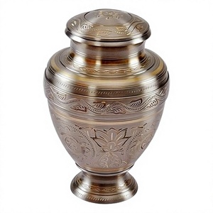 Urna Funeraria de Latón Estilo Europeo para Cenizas de Adultos, Urna de Metal de Diseño Moderno, Urna Vintage Hecha a Mano para Funeral - Product Image 1