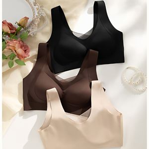 Comfortabele naadloze gotische draadloze mesh bh met V-hals, kleine borstverzamelende damesondergoed met zijborstverzameling, zachte ondersteuning - Product Image 1