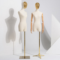 Maniquí de Mujer Personalizado de Última Tendencia para Tienda, de Tela y Madera, Modelo de Medio Cuerpo para Venta