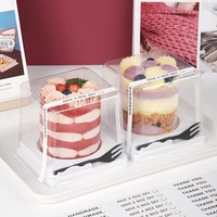 Boîte d'emballage de gâteaux 2 "3" Mousse à couche moulue Mini pâtisserie Rouleau de gâteau Grande bouffée Boîte d'emballage blister transparente
