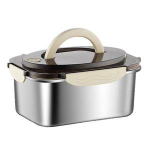 Stainless Steel Food Storage Container With Lid Rectangle 21.6Cm X 14.7Cm Airtight Portable <b>Lunch</b> <b>Box</b> Bento <b>Box</b> - Product Image 2