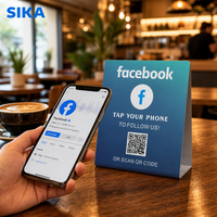 Kartu Ulasan SIKA PVC NFC dengan Chip NTAG213/215 Tahan Air untuk Komentar Media Sosial Facebook/Yelp/Tripadvisor Restoran/Hotel