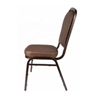 Chaises empilables en fer à texture martelée avec revêtement en cuir durable pour salon appartement hôpital atelier ou entrée