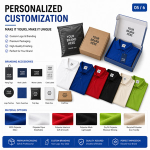 Polo Personalizado con Logotipo, 200G, para Hombre y Mujer, 100% Poliéster, Secado Rápido, Transpirable, Uniforme de Golf, Venta al Por Mayor, Azul Rey - Product Image 5
