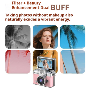 Mini Cámara Fotográfica Retro con Pantalla Abatible, Cámara Pequeña con Llavero, <span class=keywords><strong>Video</strong></span> Digital FHD de 1080p - Product Image 4