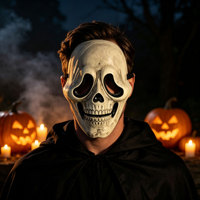 Masque de tête de mort sanglante pour Halloween, masque de squelette d'horreur, masque pour adulte, cosplay, maison hantée, fête costumée, accessoires de déguisement