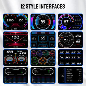 P2 <span class=keywords><strong>Car</strong></span> OBD2 Head up Display HUD Clock GPS Velocímetro Medidor de inclinación de pendiente Alarma de exceso de velocidad Prueba de freno Turbo a bordo Probador de computadora - Product Image 3