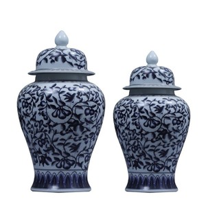 Vietnam market hot sale white and blue best price mumu ceramic storage jar gift for women 2021