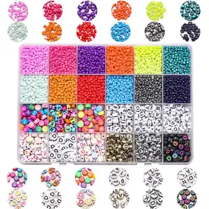 2023 Wholesale DIY Seed Beads Letter Alphabet Art and Craft Beads Bracelets Bead Craft Kit For DIY Jewelry Making kid toy