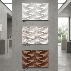 Carreaux muraux en céramique numérique 3D 300x450mm, design gaufré imperméable pour les murs intérieurs de salle de bain et de couloir - Product Image 6