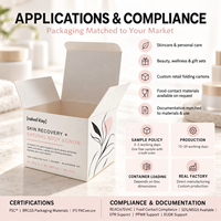 Boîte d'emballage en carton pliable imprimée sur mesure, papier recyclable FSC, pour les ensembles de flacons et de pots de cosmétiques et de soins de la peau