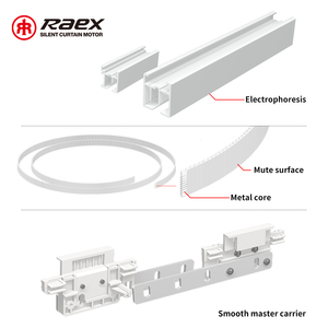 Motor Rod Asmart Double Snack Smart Curtain con Track Home theater arresto motorizzato soggiorno Heavy Duty Metal PE White - Product Image 4