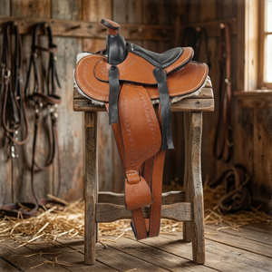 BS International Handicrafts Couverture de selle de course en cuir et bois, style anglais, pour chevaux de sexe mâle et femelle, durable et respirante, avec boîte de rangement pour selle - Product Image 1