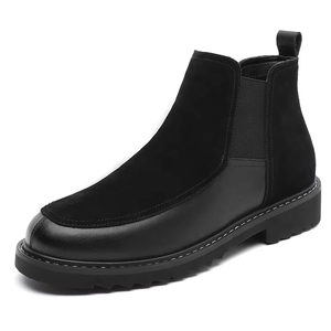 <span class=keywords><strong>Bottines</strong></span> en cuir véritable de qualité supérieure, classiques, élégantes, confortables, à semelle souple, de couleur noire pour hommes - Product Image 2
