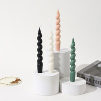 Handgemachte Spiral gewinde Soja Wachs Long Stick Aroma therapie Kerze Macaron Farbe Säulen kerzen