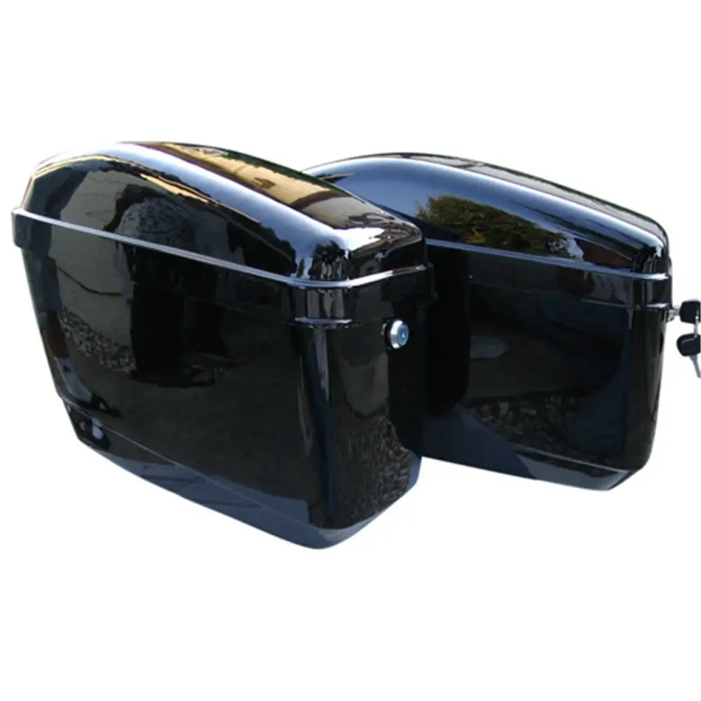 Универсальная сумка для багажа, Жесткая Сумка для мотоцикла Harley Cruiser, черная боковая коробка