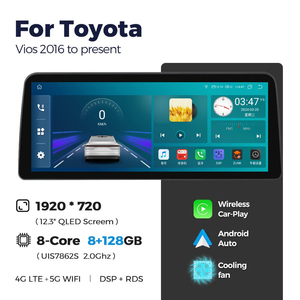 วิทยุติดรถยนต์ระบบนำทางแบบสเตอริโอในรถยนต์12.3นิ้วสำหรับ Toyota Vios ระบบ2016ไปยัง<span class=keywords><strong>2022</strong></span>วิทยุในรถยนต์ระบบแอนดรอยด์ - Product Image 3