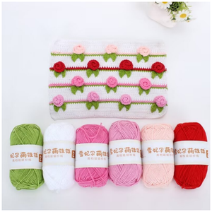 Fil à crocheter en coton de lait léger, 73 couleurs, 4 brins, haute ténacité, recyclé, écologique, super doux, pour le tricot à la main - Product Image 5